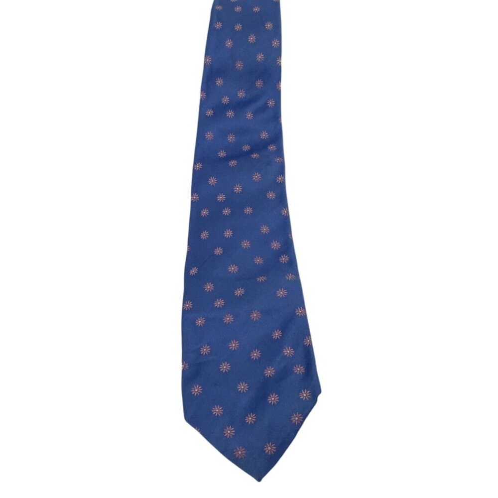 Thomas Pink 100% Silk Blue Floral Pattern Tie